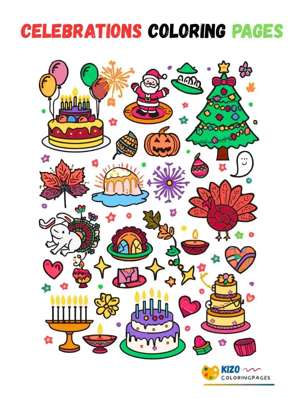 Free Celebrations Coloring Pages Festive Printables
