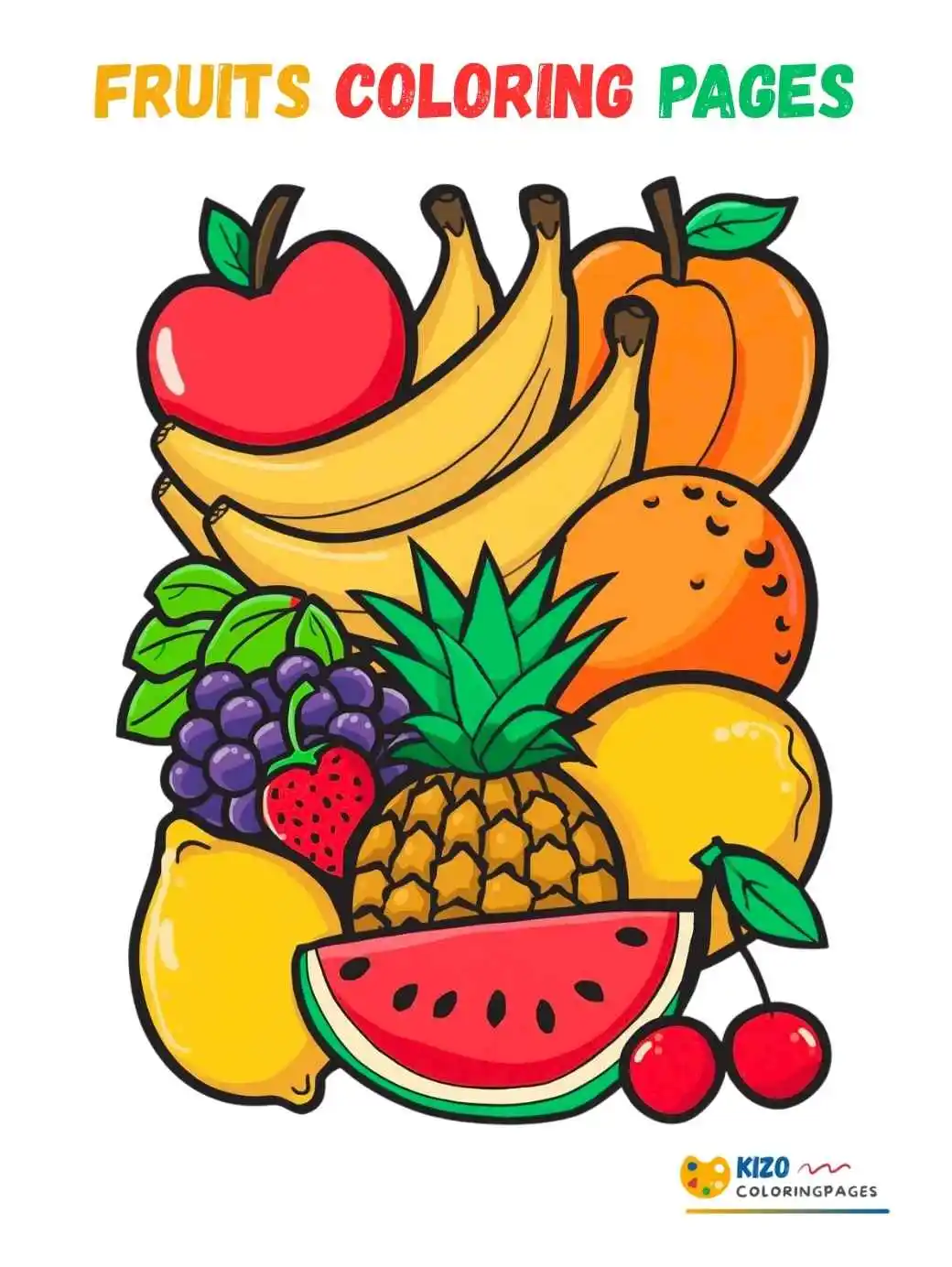 Free Fruits Coloring Pages Printable Fun for Kids