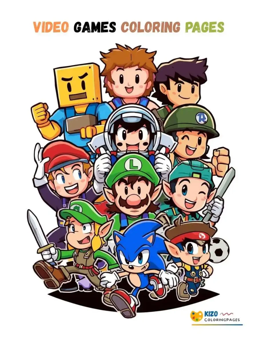 Free Video Games Coloring Pages Printable Fun for Kids