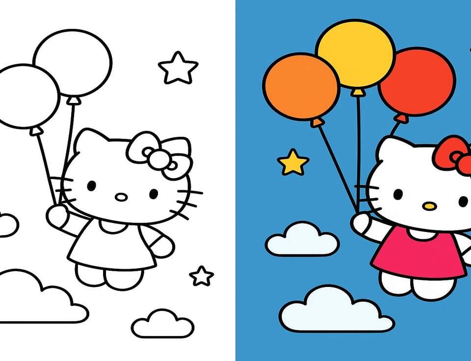 Hello Kitty Coloring imges (50+ Free Printable PDF)