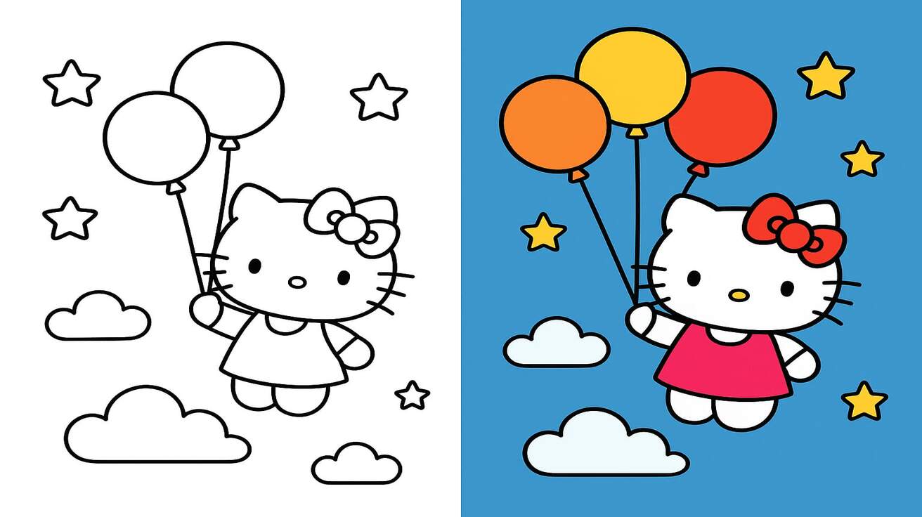 Hello Kitty Coloring imges (50+ Free Printable PDF)