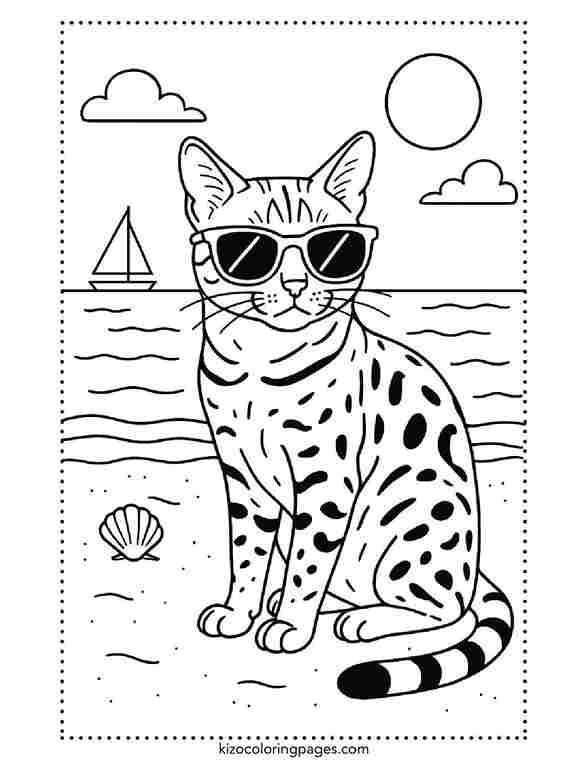 Bengal Cat at the Beach