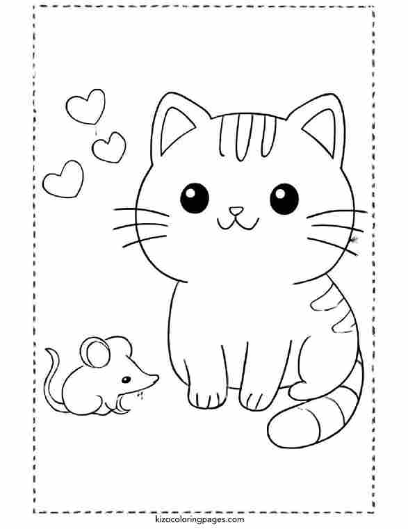 Cute Cat and Mouse