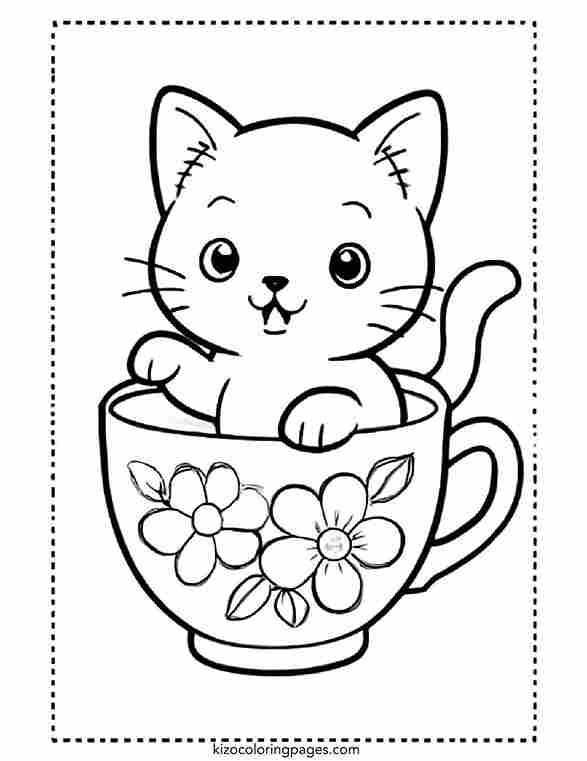 Cute Kitten in a Teacup
