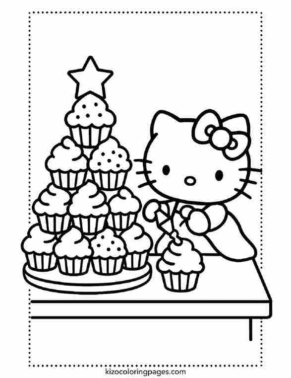 Hello Kitty Christmas Cupcake