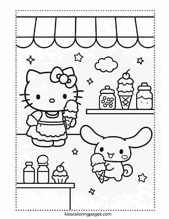 Hello Kitty & Cinnamoroll Ice Cream Shop