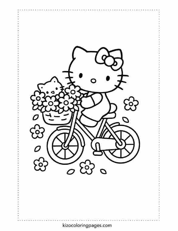Hello Kitty Riding Bicycle