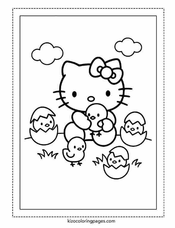 Hello Kitty and Baby Chicks Easter