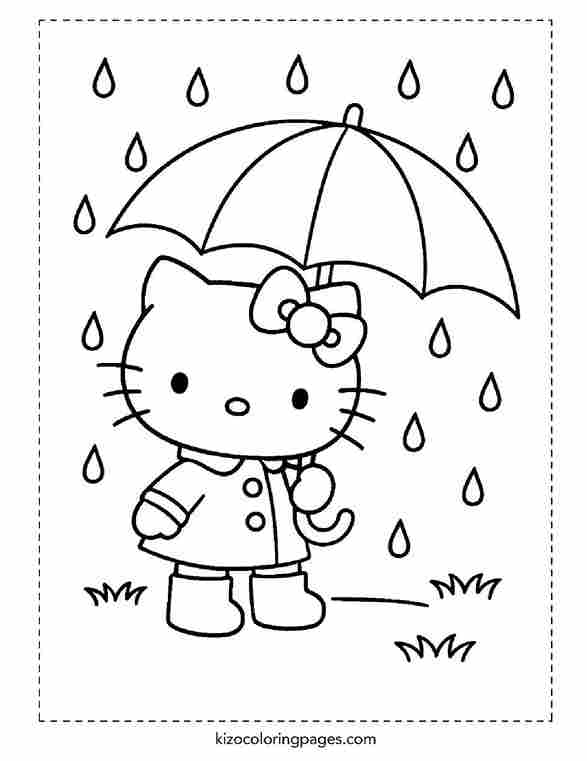 Hello Kitty in Spring Rain