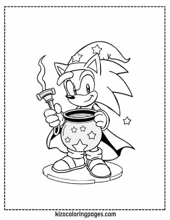Magical Sonic with Wand and Cauldron