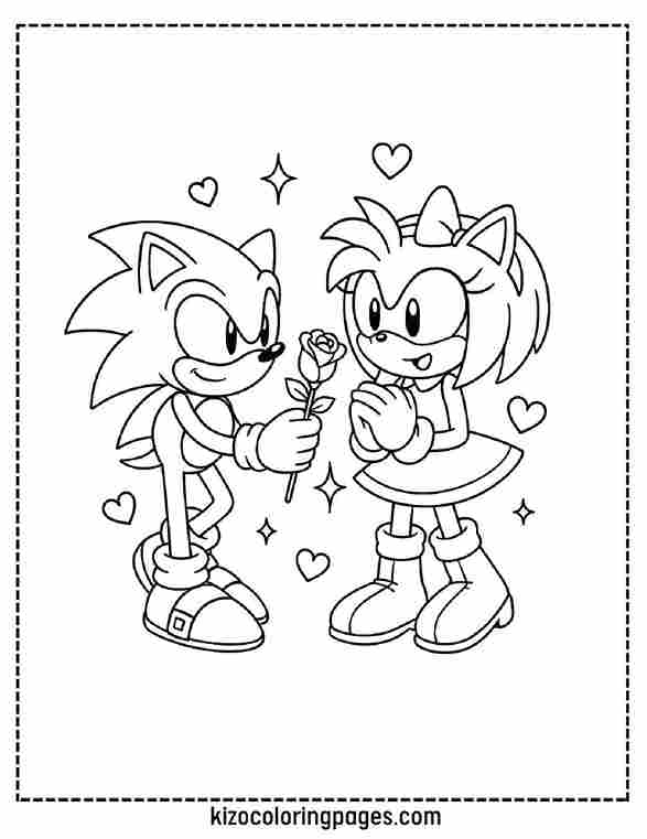 Sonic Giving Amy Rose a Romantic Rose
