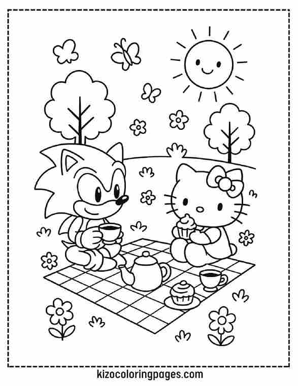 Sonic and Hello Kitty Tea Party
