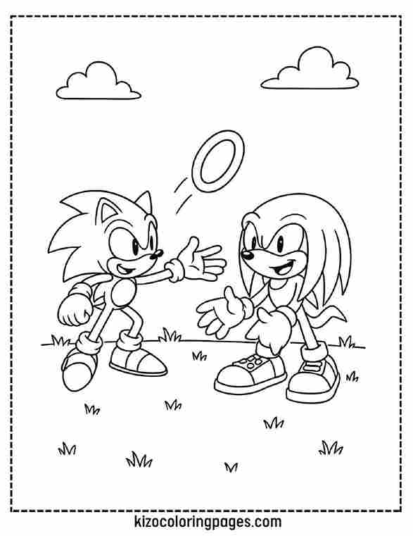 Sonic and Knuckles Playing Catch