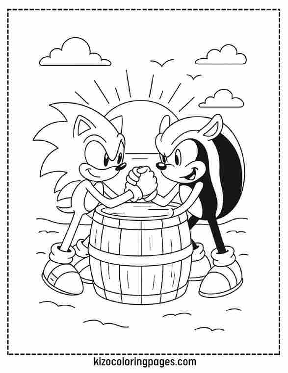 Sonic and Mighty Friendly Arm Wrestling