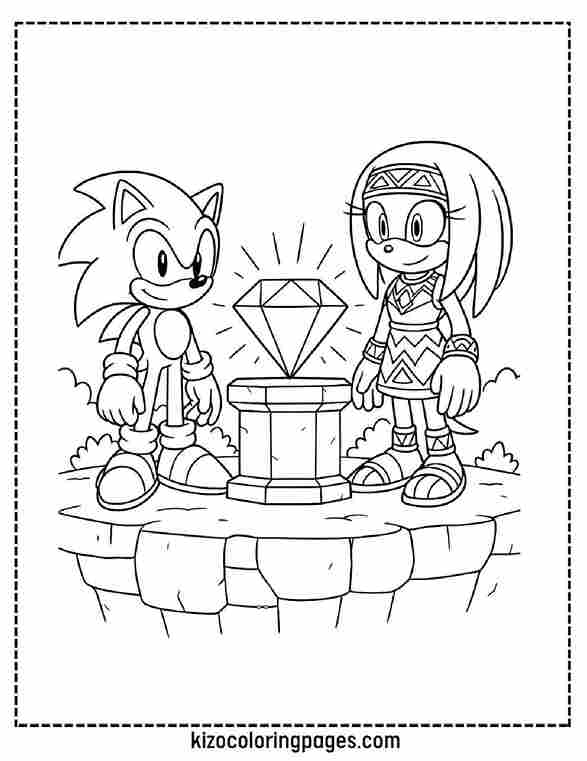 Sonic and Tikal at Master Emerald Shrine