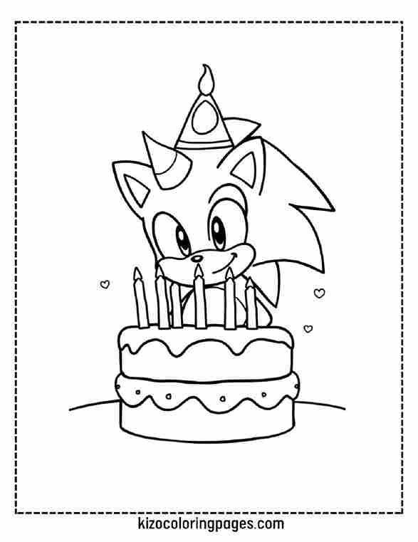 Sonic with Birthday Cake