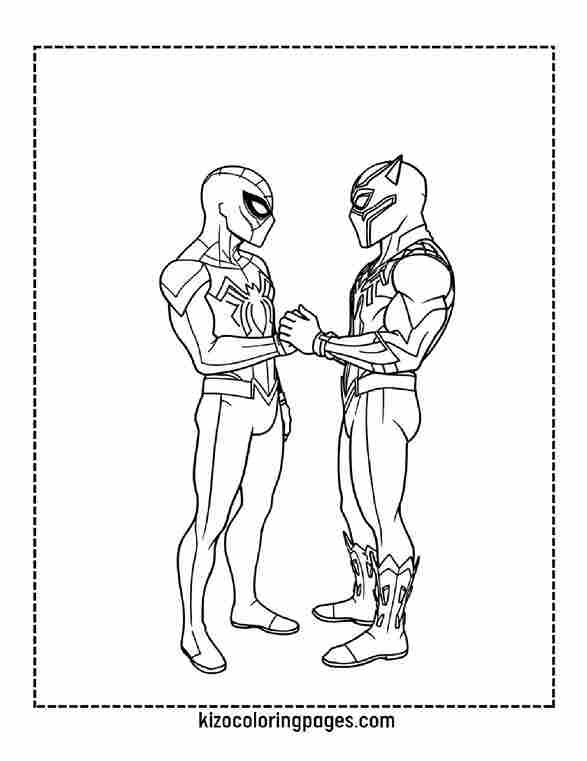 Spide-Man Shaking Hands with Black Panther
