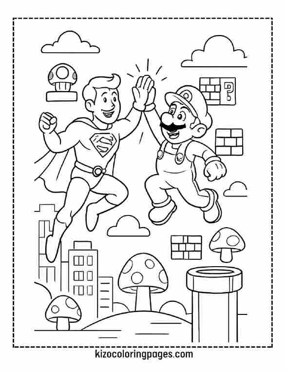 Spider-Man and Mario High-Five