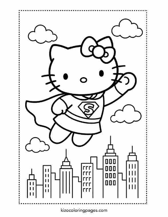 Superhero Hello Kitty Flying