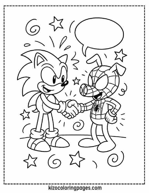 best pic Sonic and Spider-Ham shaking hands