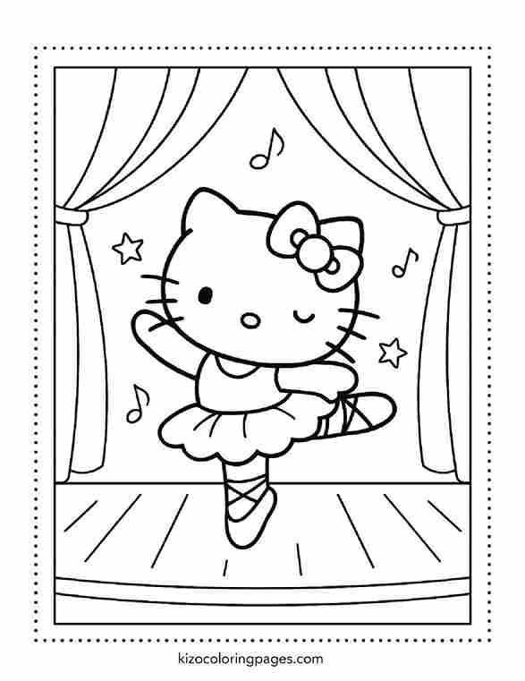 Ballerina Hello Kitty Dance Art