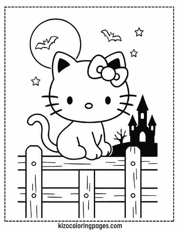 Black Cat Hello Kitty Halloween