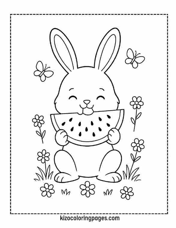 Bunny Eating Watermelon