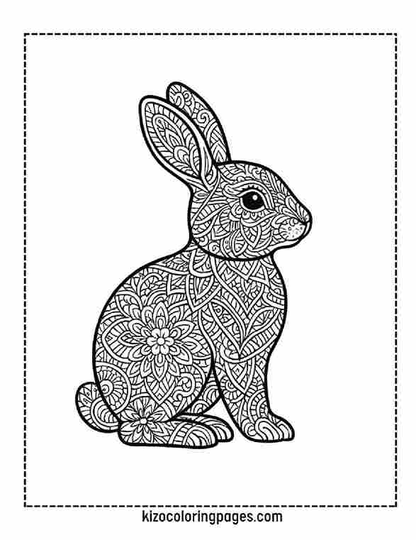 Celtic Knot Bunny Intricate Rabbit Silhouette with Spirals and Woven Patterns