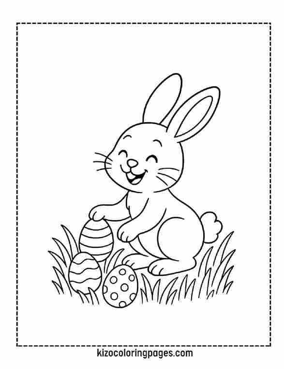 Easter Bunny Hiding Eggs