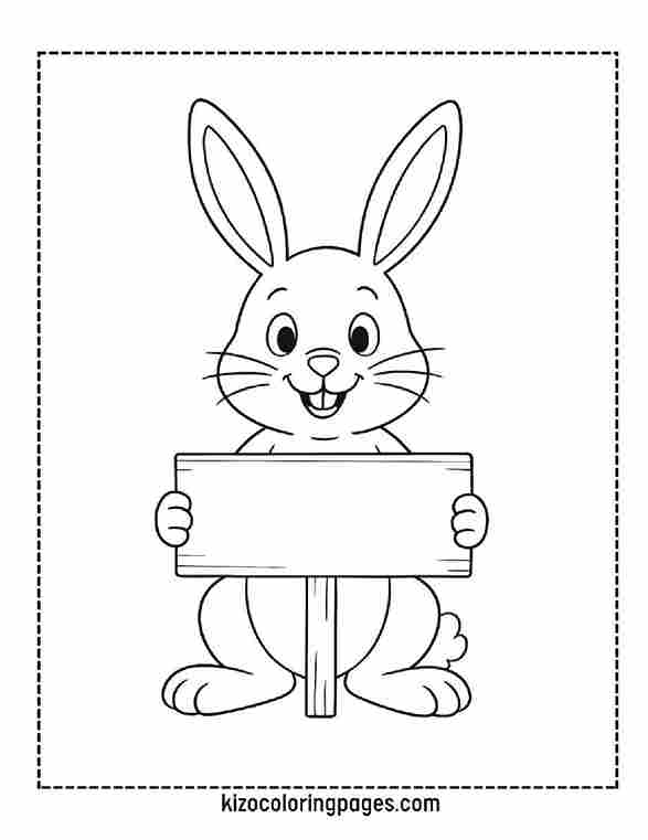 Easter Bunny with Sign