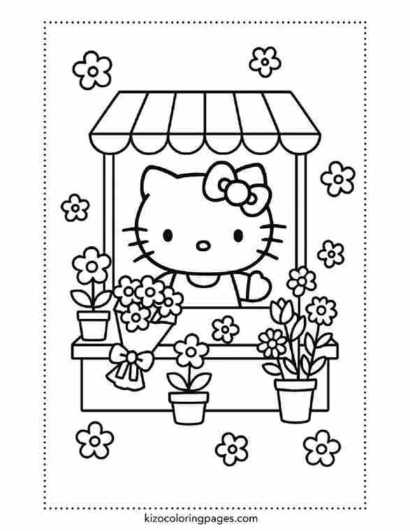 Flower Shop Hello Kitty Scene