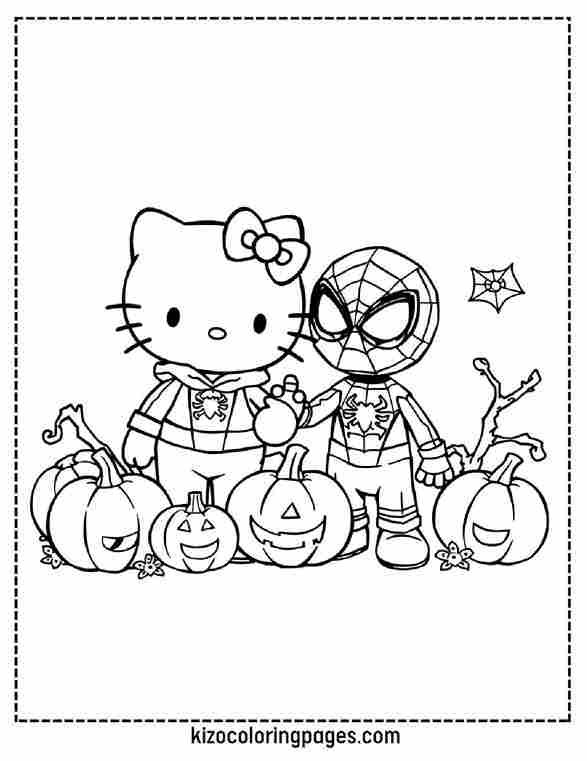Hello Kitty and Spiderman Trick-or-Treat Fun