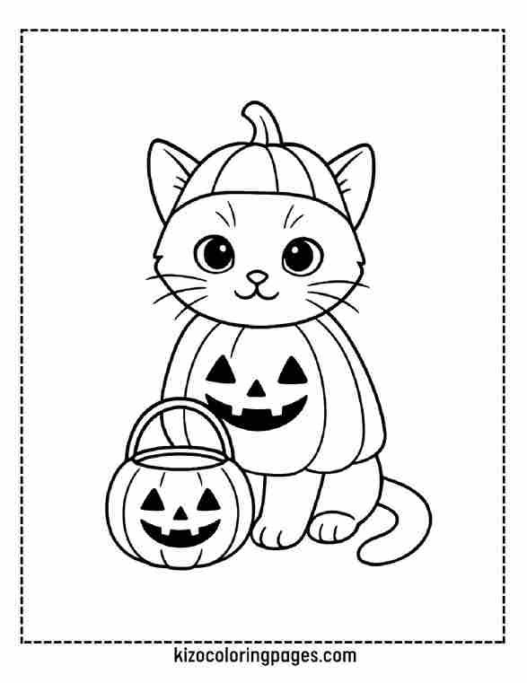 Kitten in Pumpkin Costume