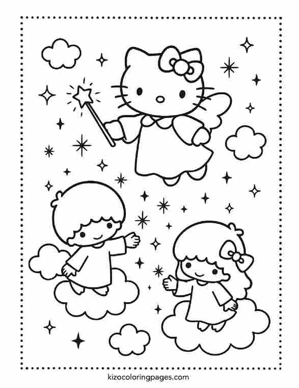 Magical Fairy Godmother Hello Kitty and Little Twin Stars
