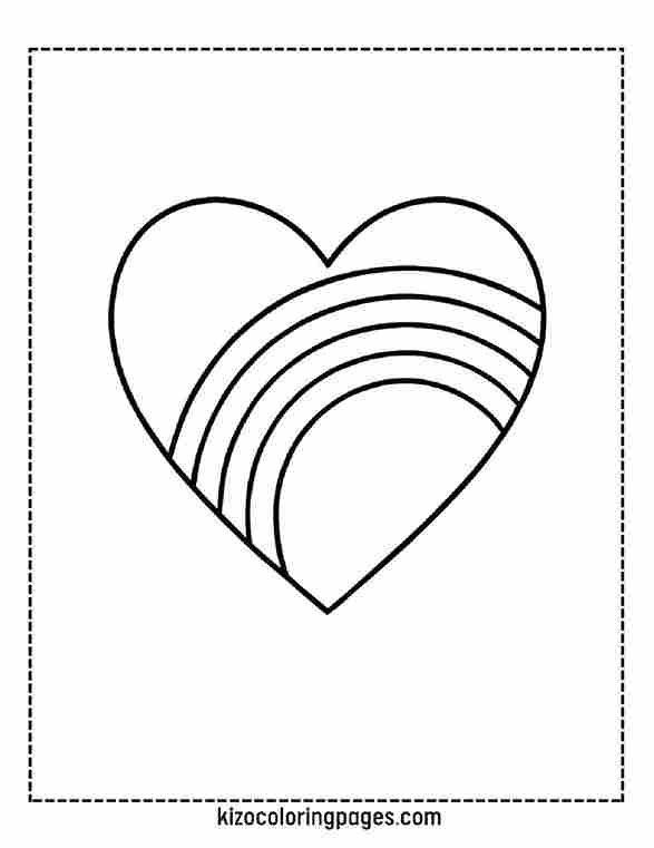 Rainbow in Heart Frame