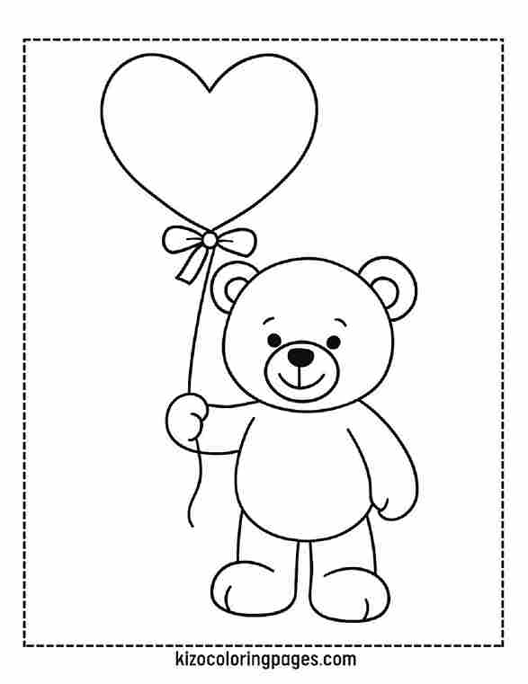Teddy Bear with Heart Balloon