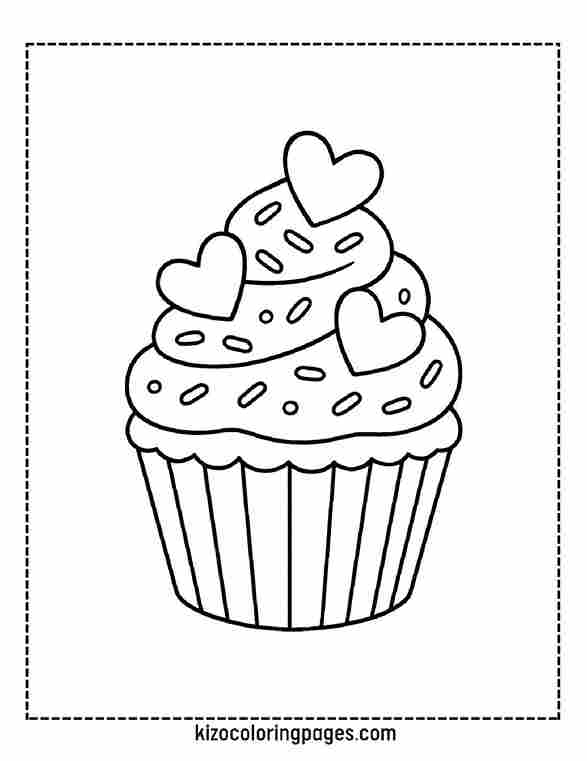 Valentine’s Cupcake with Hearts